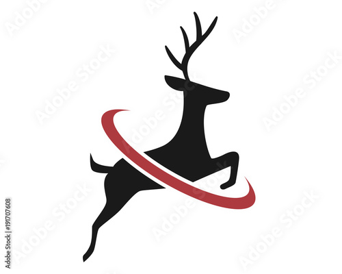 silhouette reindeer deer elk stag image vector icon logo