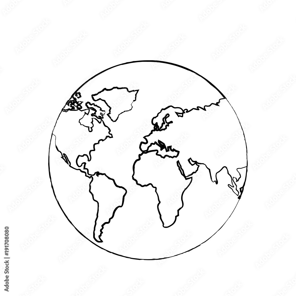 Earth Globe Drawing