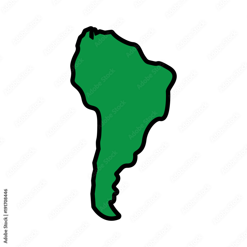 silhouette south america map continent geography vector illustration green image silhouette south america map continent geography vector illustration green image