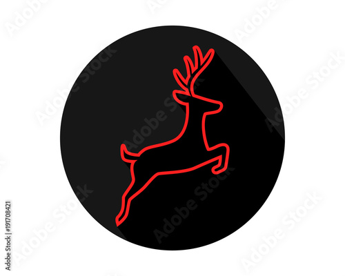 reindeer deer elk stag image vector icon logo silhouette circle