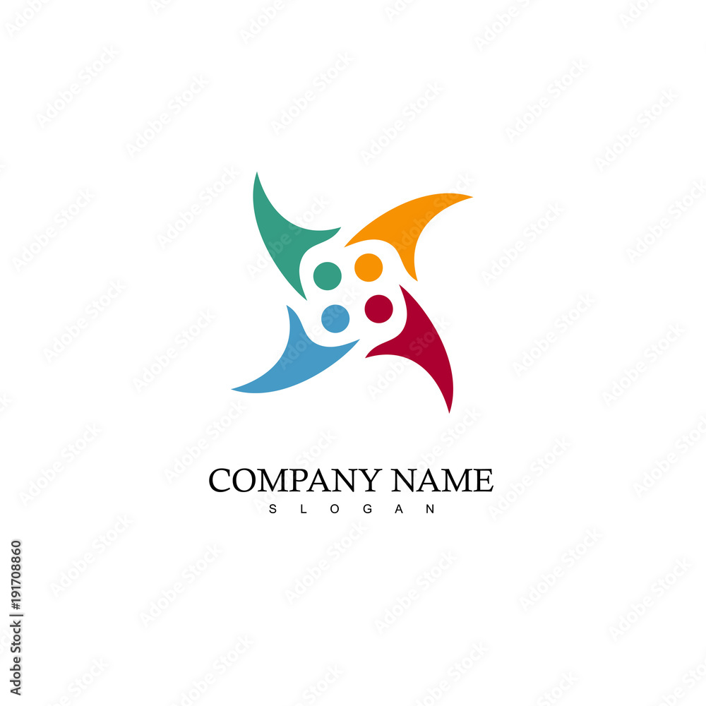 Naklejka premium Team Logo, People Icon Design