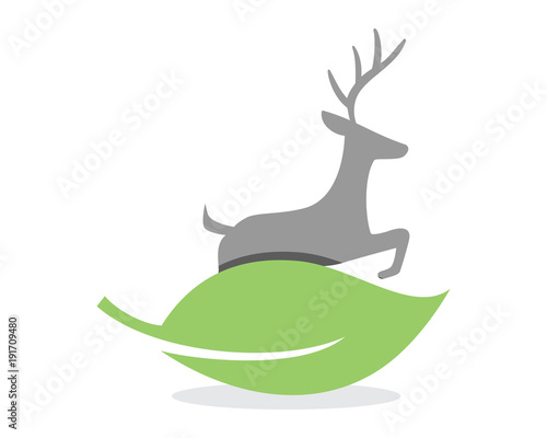 deer leaf reindeer deer elk stag image vector icon logo silhouette