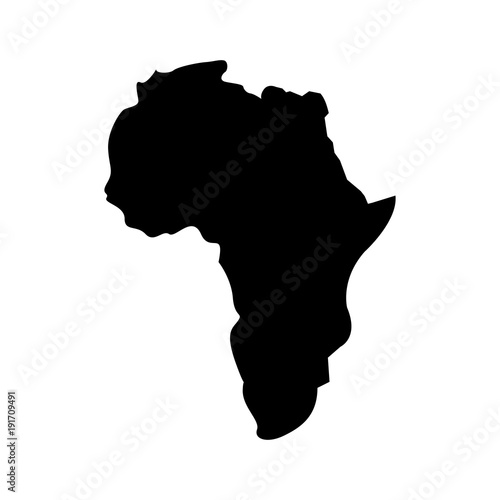 map of africa continent silhouette on a white background vector illustration  pictogram design