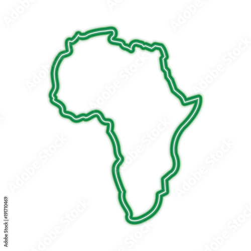 map of africa continent silhouette on a white background vector illustration  green line design