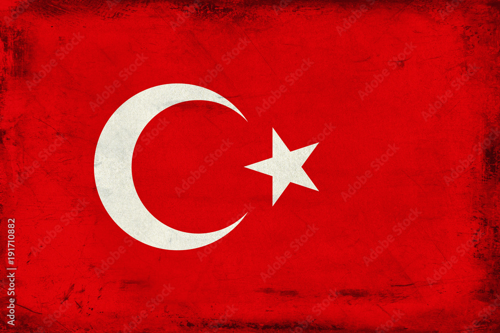 Obraz premium Vintage national flag of Turkey background