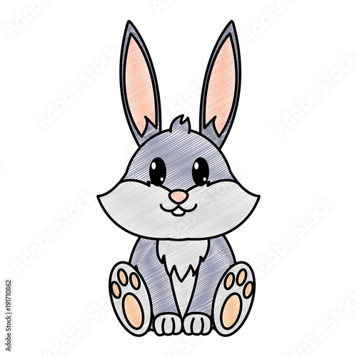 grated rabbit cute wild animal character
