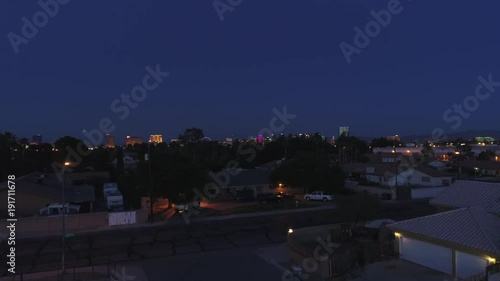 Wallpaper Mural Aerial establishing shot of bright Las Vegas Nevada lights at night Torontodigital.ca