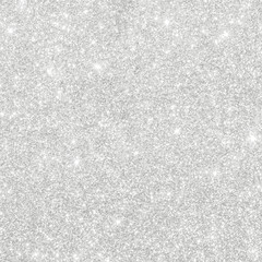Silver glitter texture white sparkling shiny wrapping paper background for Christmas holiday seasonal wallpaper decoration, greeting and wedding invitation card design element
