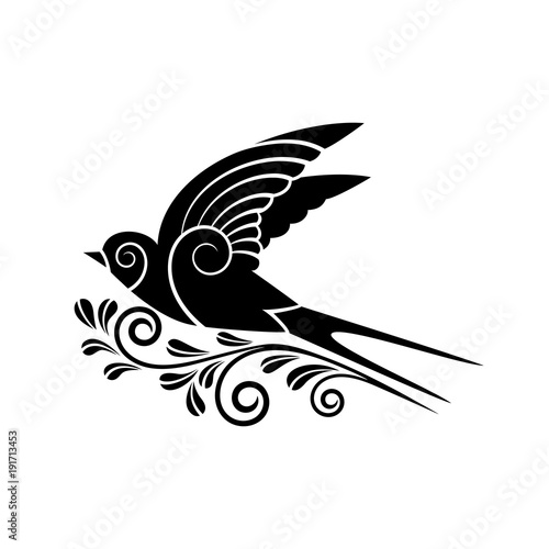 black swallow silhouette