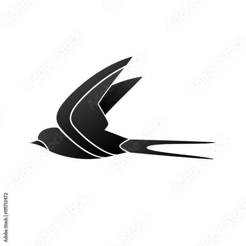 styled swallow silhouette