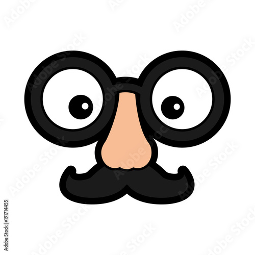 funny fake mask made of glasses mustache and nose vector illustration