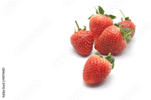 Fresh strawberry on white backgrounds.