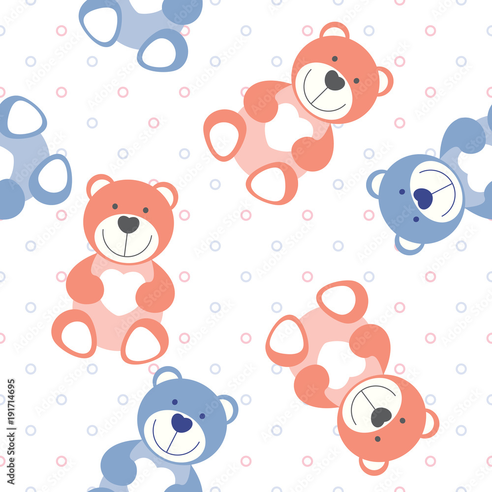 vector seamless children`s pattern background teddy bears vector seamless children`s pattern background teddy bears