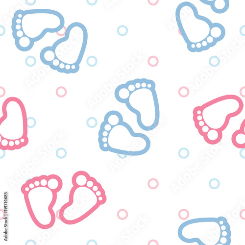 vector seamless background pattern baby footprints