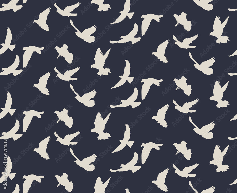 pattern with a silhouette of flying birds pattern with a silhouette of flying birds