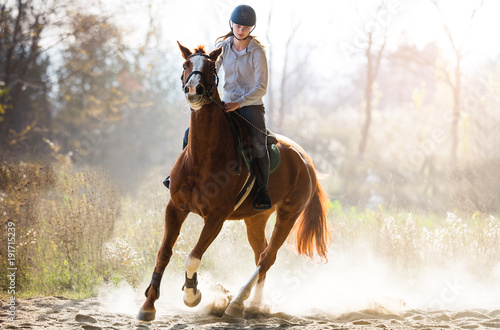  girl riding a horse © Dusan Kostic
