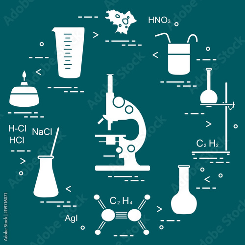 Chemistry scientific, education elements.