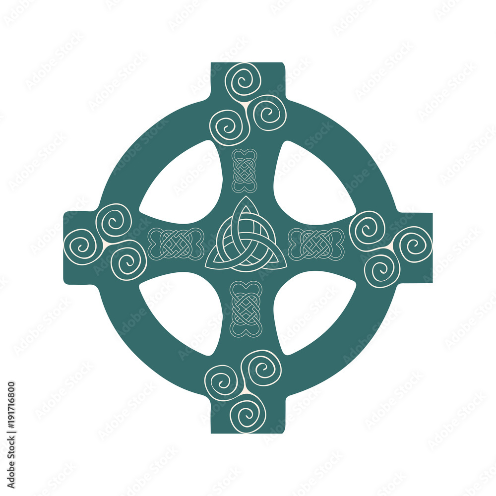 Celtic Wheel Cross isolated vector illustration. Variation of