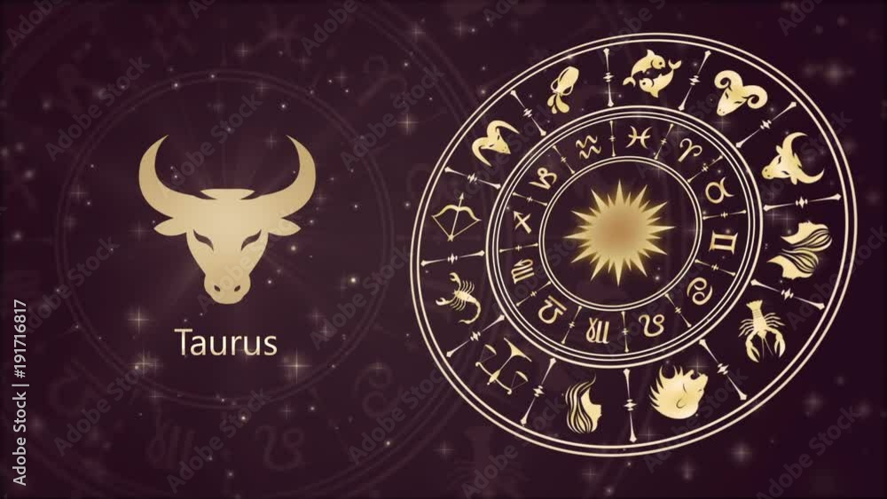 Zodiac sign Taurus and horoscope wheel Zodiac sign Taurus and horoscope wheel