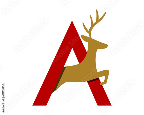 alphabet deer reindeer deer elk stag image vector icon logo silhouette