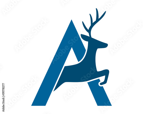 alphabet deer reindeer deer elk stag image vector icon logo silhouette