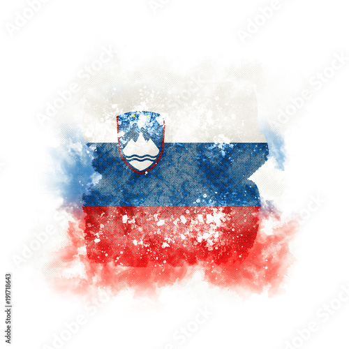 Fotografie Square grunge flag of slovenia