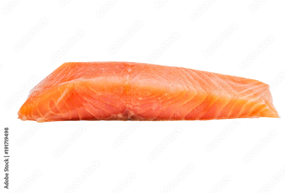 Piece of fillet red fish isolated on white. Piece of fillet red fish isolated on white.