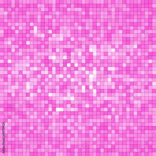 banner pixel pink. poster mosaic squares abstract purple. background pattern color for design. magenta grunge texture. halftone effect. eps10 vector illustration.