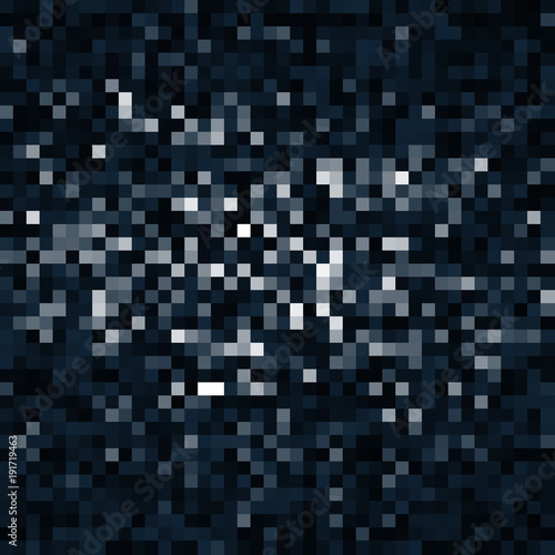 pixel mosaic dark blue. poster squares abstract black and blue. dark background pattern for design. grunge texture. halftone effect. eps10 vector illustration.