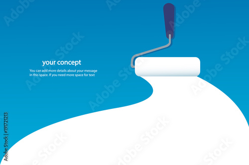 paint roller isolated with space for text and background