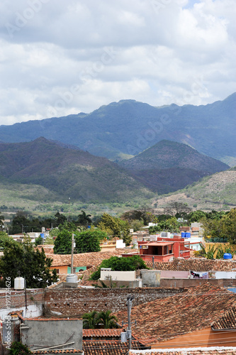 View of the roofs of Trinidad, Cuba from the tower of the main historic museum. 