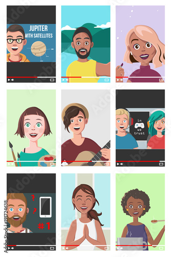 Set Of Different People On Internet Videos