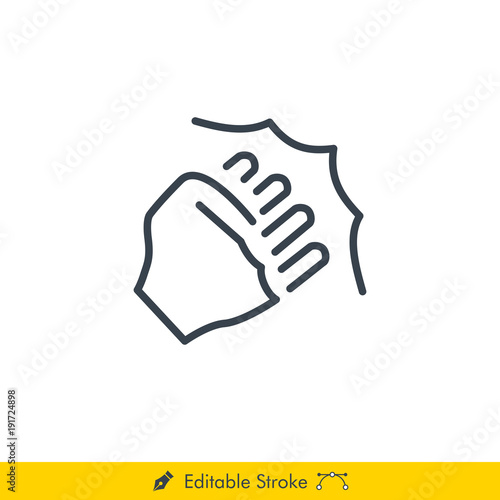 Punch (Action Genre) Icon / Vector - In Line / Stroke Design