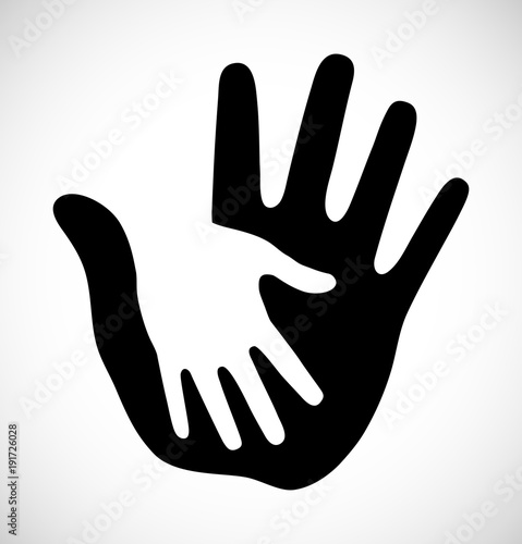 Caring thick hand. Vector illustration