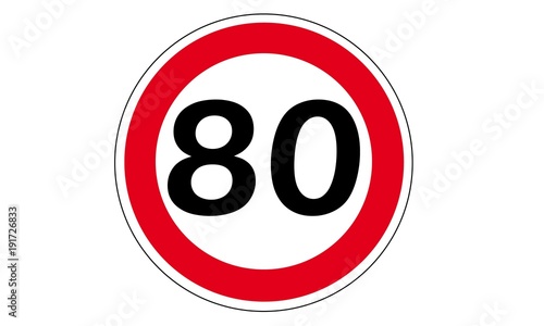 Panneau de limitation 80km/h