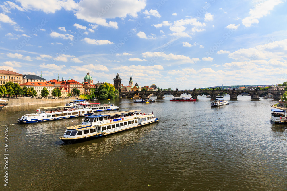 View of the Charles Bridge and the Vltava River View of the Charles Bridge and the Vltava River