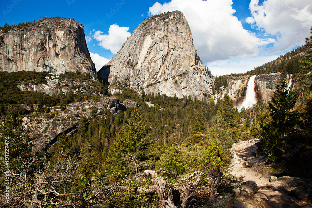 Waterfall in Yosemite National Park.