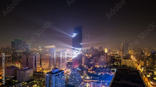 thailand, light, city, bangkok, asia, business, buildings, urban, modern, cityscape, time lapse, timelapse, mahanakhon