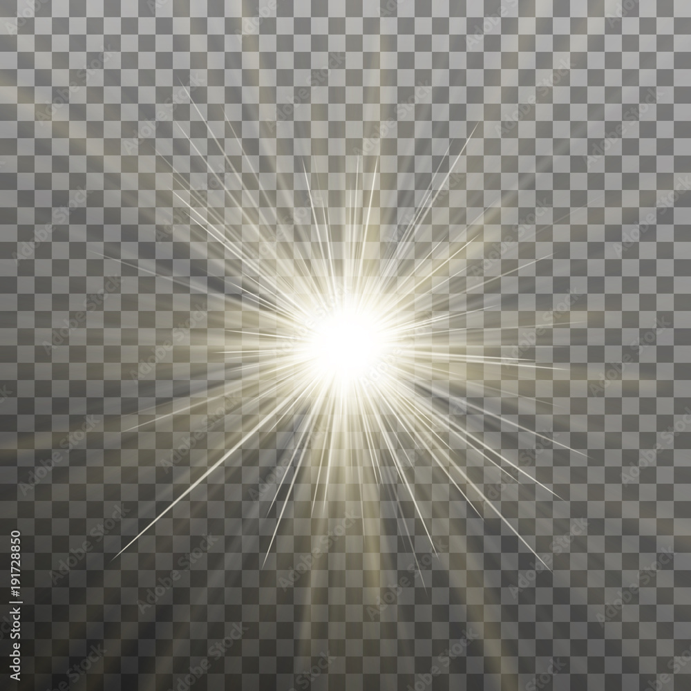 Bright shining star. Bursting explosion. Transparent background only in ...