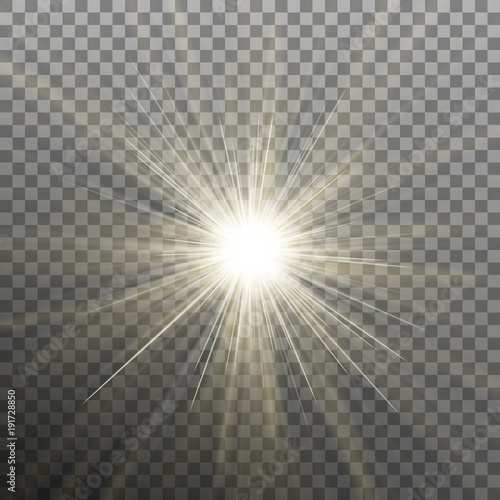 Bright shining star. Bursting explosion. Transparent background only in EPS 10