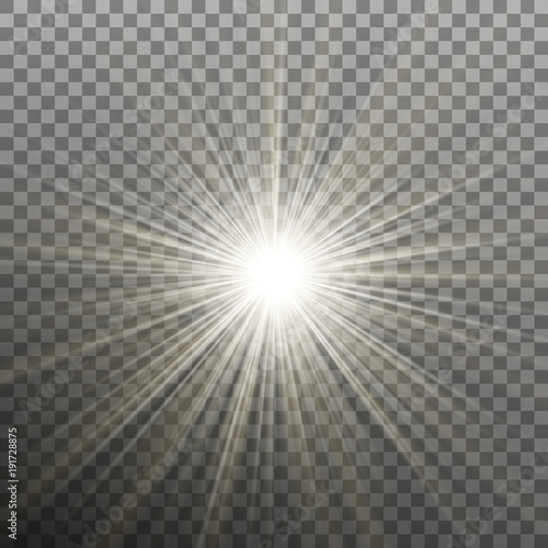 Bright shining star. Bursting explosion. Transparent background only in EPS 10