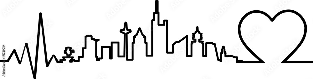 Skyline Frankfurt Herz Skyline Frankfurt Herz