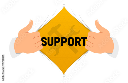 Opening shirt "support" vector illustration