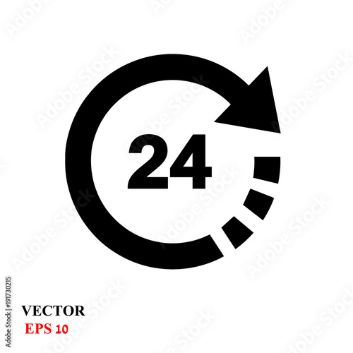 Open 24 hours vector icon