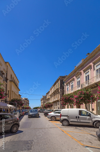 Syracuse, Sicily, Italy. One of the streets on the island of Ortigia