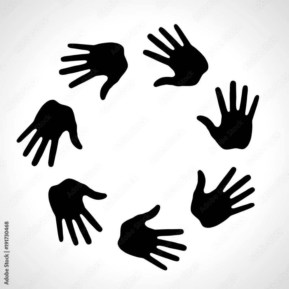 Black Hand Print icon. Vector illustration Black Hand Print icon. Vector illustration