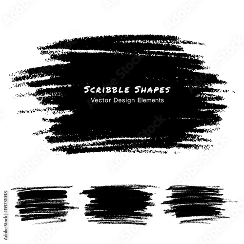 Colorful Scribble Stains Hand drawn in Pencil. Vector illustration 