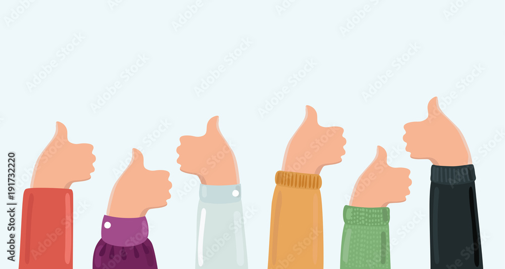 Flat design multicultural group thumbs up. EPS 10 vector. Flat design multicultural group thumbs up. EPS 10 vector.