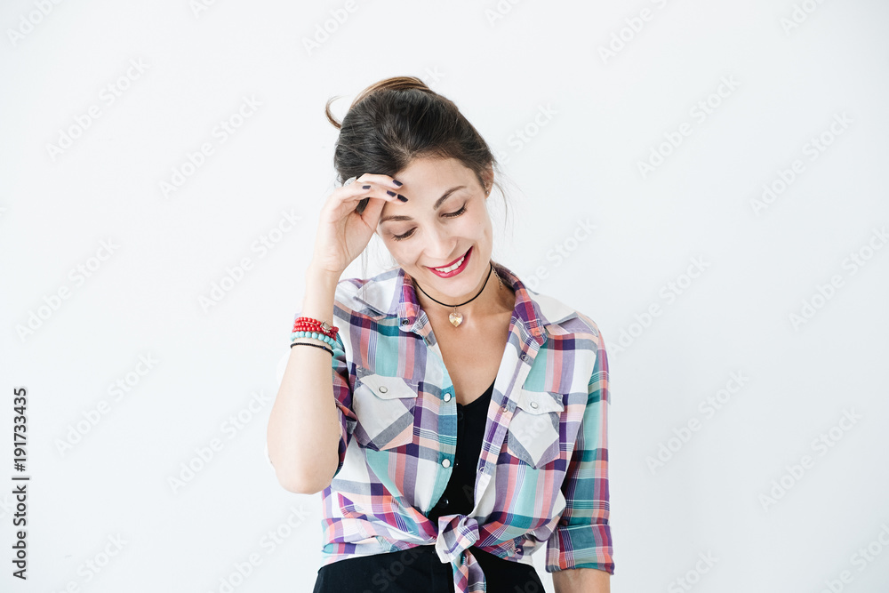 Joyful woman studio shot Joyful woman studio shot