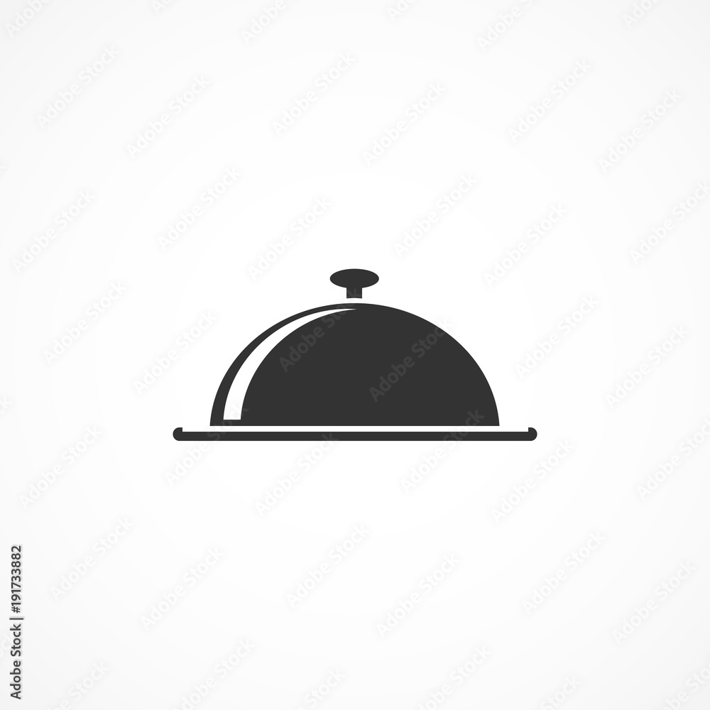 Vector image of icon tray with lid.Sign of food. Vector image of icon tray with lid.Sign of food.
